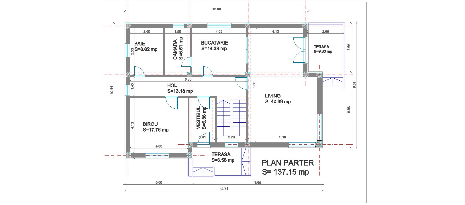 Proiect Arhitectura locuinte individuale Parter si etaj mansardat 5 schita plan parter 
